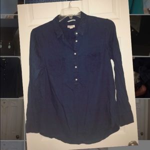 Merona Size XL Navy Chambray Popover top